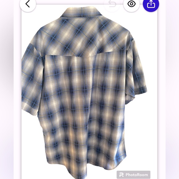 Ely Cattleman short sleeve western snap plaid shirt. Size extra large - Picture 2 of 10